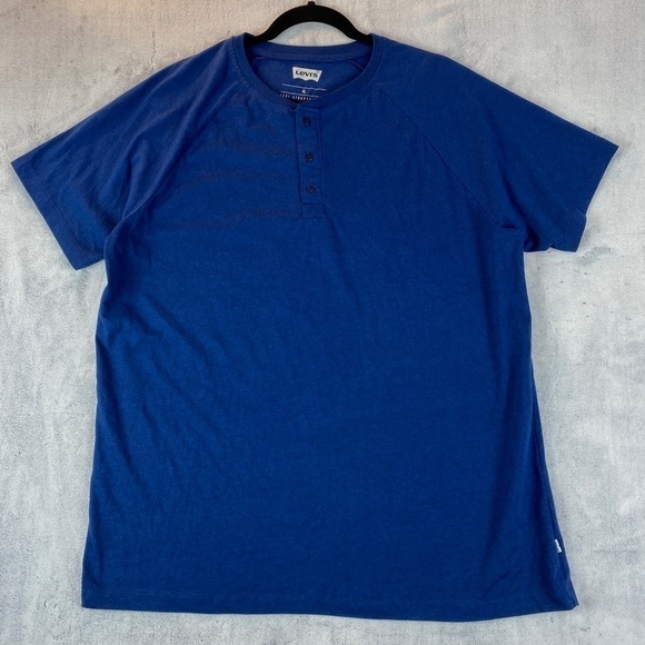 Levi's Henley Shirt Men's XL Heather Blue - Picture 1 of 11
